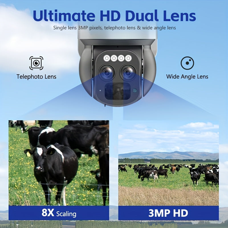 Draadloze Beveiligingscamera Set – Wifi Beveiligingscamera – Buiten Camera – 3MP HD Camera – Kleurennachtzicht – Bewegingsdetectie – Oplaadbare Batterij