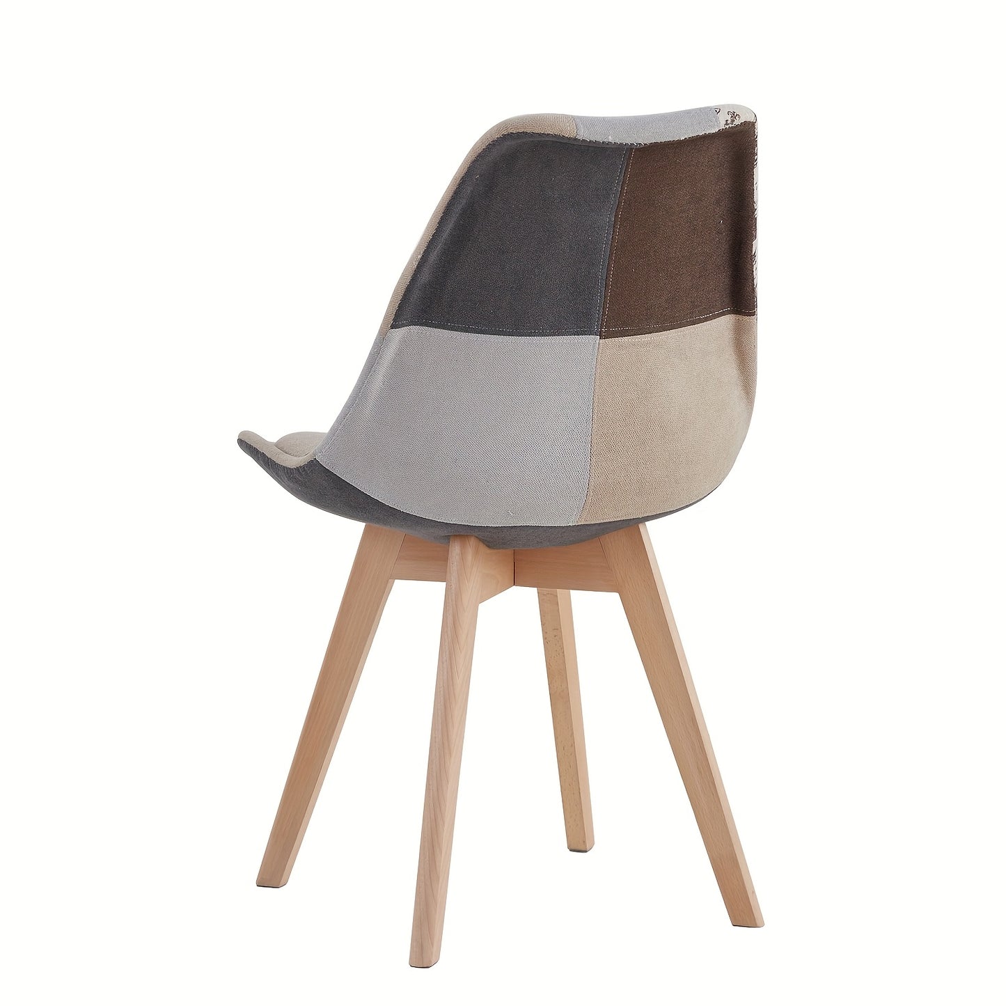 Eetkamerstoel – Keukenstoel – Stoel – Kuipstoel – Bureaustoel – Patchwork Bekleding – Beukenhouten Poten – Ergonomisch Design – Geschikt Tot 100 kg