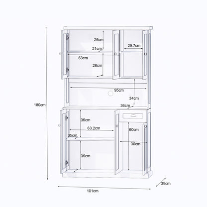 Keukenkast – Voorraadkast – Opbergkast – Magnetronkast – Keukenmeubel – Vrijstaand – 180 cm Hoog – Verstelbare Planken