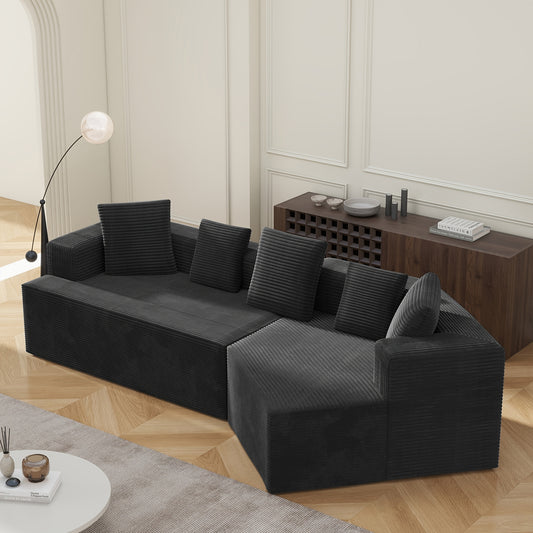 312cm (12.5" Wide) Modular Sectional Sofa - No Assembly Required, Fully Compressed Packaging, Plush Cushions & Sturdy Frame - Modern Living Room Couch for Apartments, Houses, Offices - Easy Delivery & Space-Saving Design - Bl