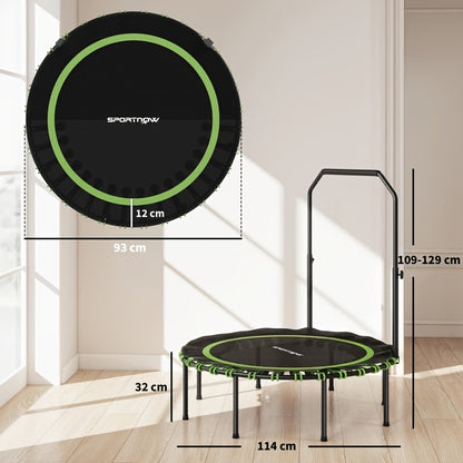 1 Foldable Indoor Fitness Exercise Workout Rebounder | 4-Level Adjustable Foam Handle, Supports Up to 150kg, Green