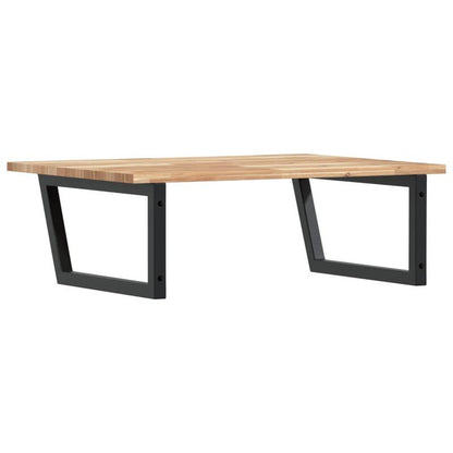 Wall-Mounted Shelf for Sinks Made of Steel And Acacia Wood.