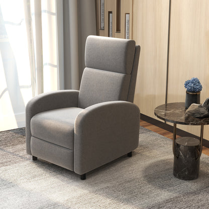 Relaxfauteuil – Relaxstoel – Zetel – Lounger – Fauteuil Grijs – Verstelbare Rugleuning Tot 160° – Inklapbare Voetensteun
