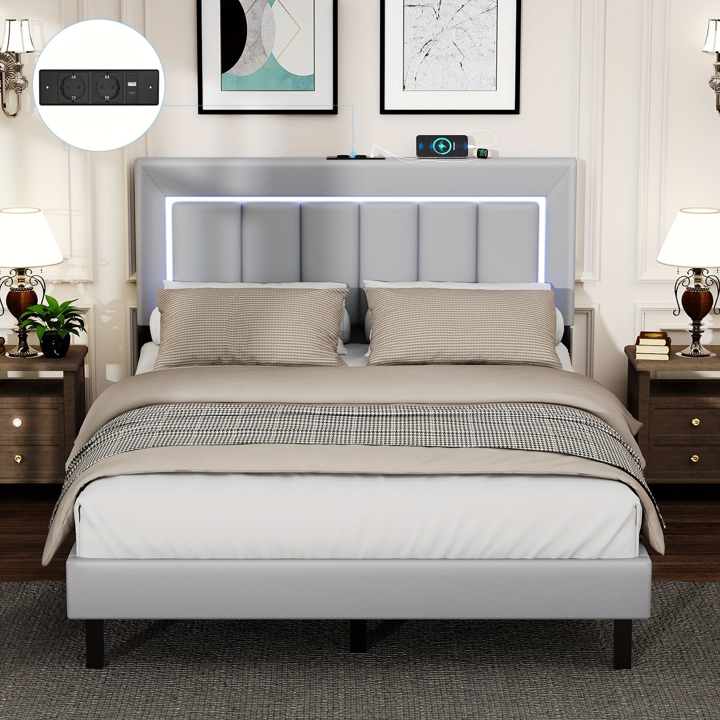 Gestoffeerd Bed C086 – 140x200 cm – Zacht Gewatteerd voor Comfort en Stijl