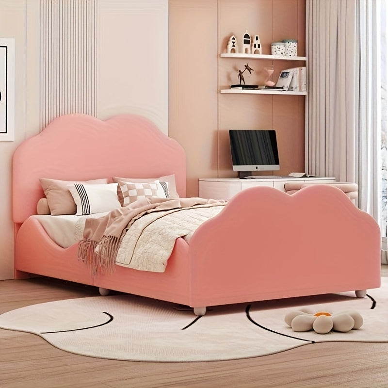 Bedframe – Eenpersoonsbed – Hoofdbord – Slaapbank – Bedbodem – Roze Kleur – Duurzaam Bamboe – Modern Design