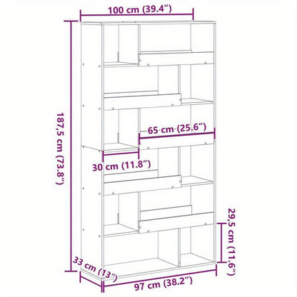 Room Divider 100X33X187.5 Cm Treated Wood Concrete Gray