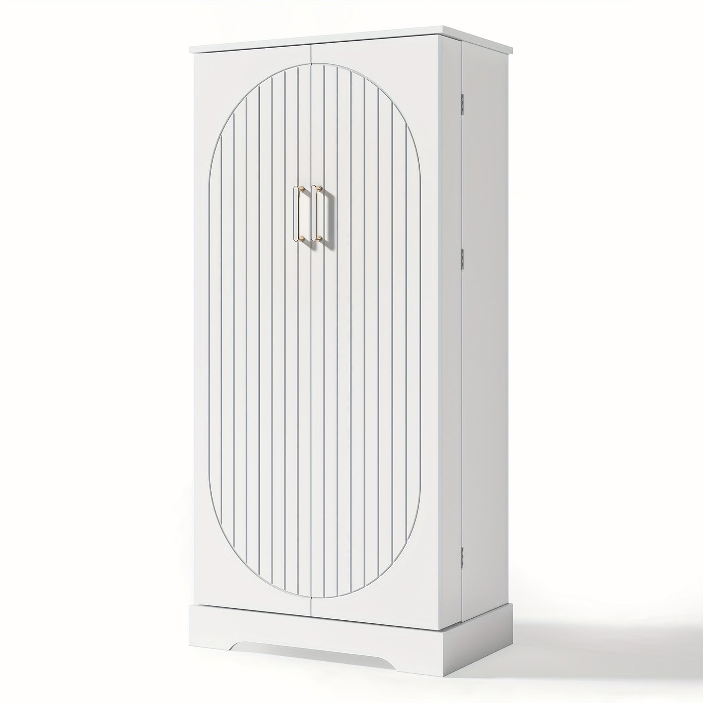 Witte Keukenkast – Opbergkast – Kast – Keukenmeubel – Stellingkast – Verstelbare Planken – Anti-Kantelbeveiliging – Metaal – 60x35x128 cm