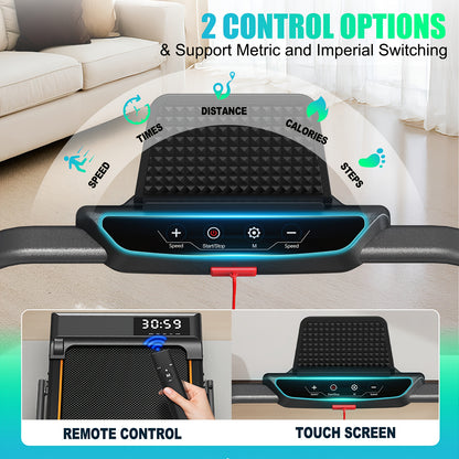 MettleMatic sports equipment for home Treadmill for Home - Walking Pad with 2.25HP Motor, 100kg Load Capacity, 1-6 km/h Speed, with Incline, 7-Layer Running Surface, No Installation Required, Wide Portable Treadmill With Hand