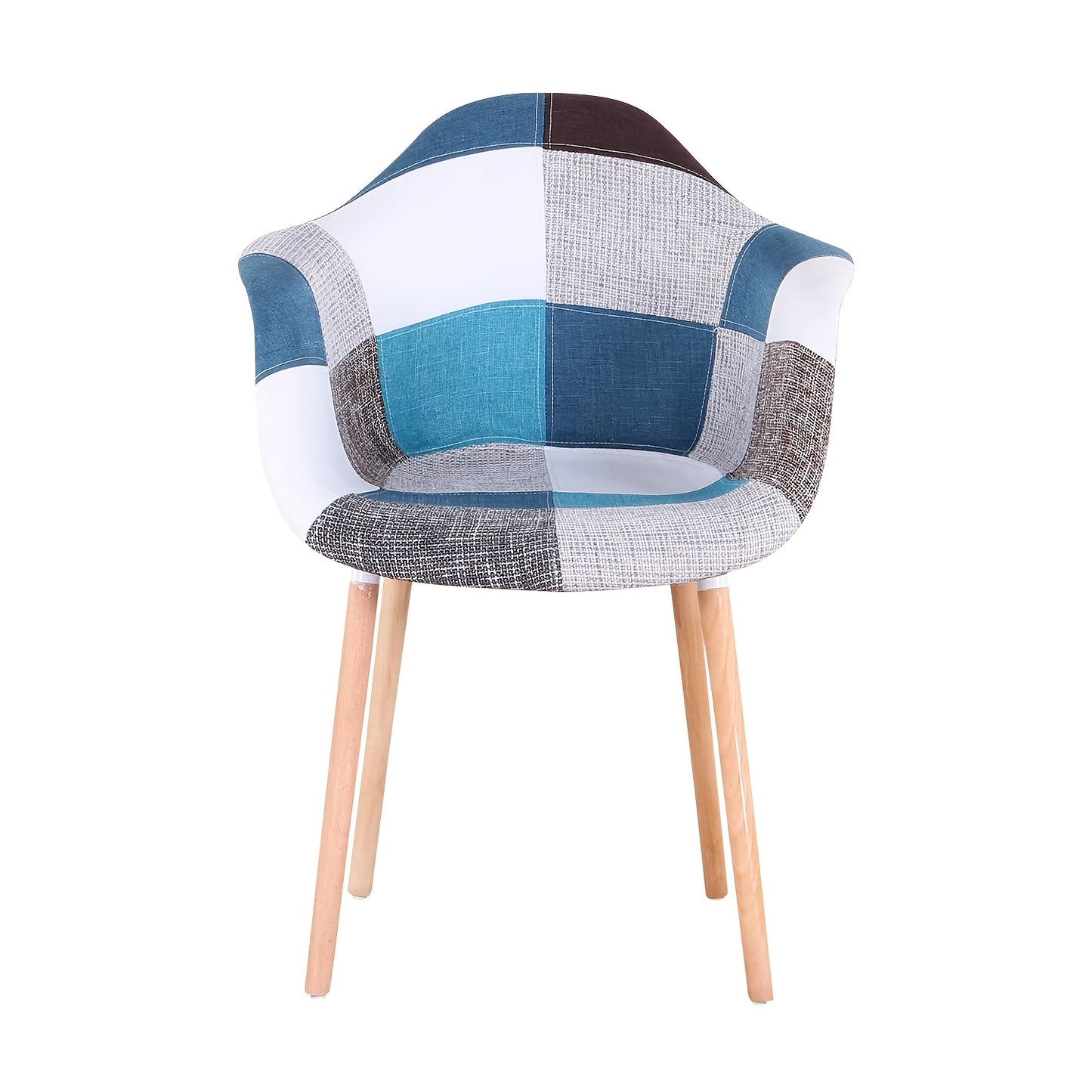 Eetkamerstoel – Stoel – Designstoel – Eetkamerstoel Met Armleuning – Zithoekstoel – Blauwgrijs Linnen – Ergonomische Rugleuning – Beukenhouten Poten