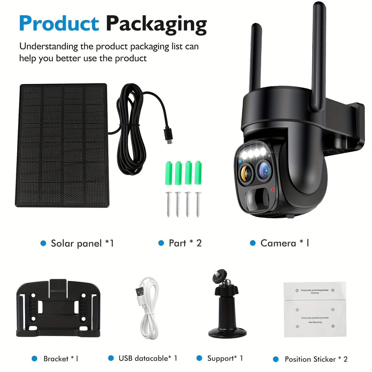 Solar Beveiligingscamera – Draadloze Beveiligingscamera – Zonne-energie Camera – Buiten Camera – 2K Full HD – Bewegingsdetectie & AI-Herkenning