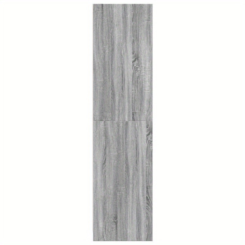 Spacious Gray Sonoma Oak Wood Wardrobe - Classic Design with Hanging Rails, Shelves for Shoes and Accessories, Ideal for Organizing Clothing and Footwear, Accessory Organization|Classic Wardrobe|Durable Wood Construction