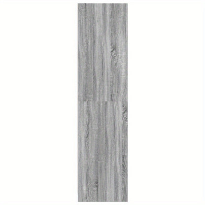 Spacious Gray Sonoma Oak Wood Wardrobe - Classic Design with Hanging Rails, Shelves for Shoes and Accessories, Ideal for Organizing Clothing and Footwear, Accessory Organization|Classic Wardrobe|Durable Wood Construction