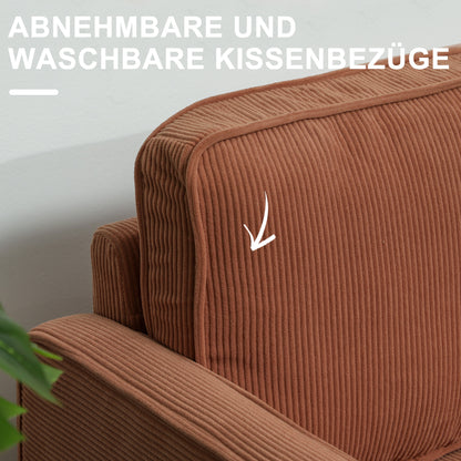 2-zitsbank – tweezitsbank – loveseat – kleine bank – canapé – met bergruimte en armleuningen – roze corduroy stof – massief houten frame – 117x63x79 cm