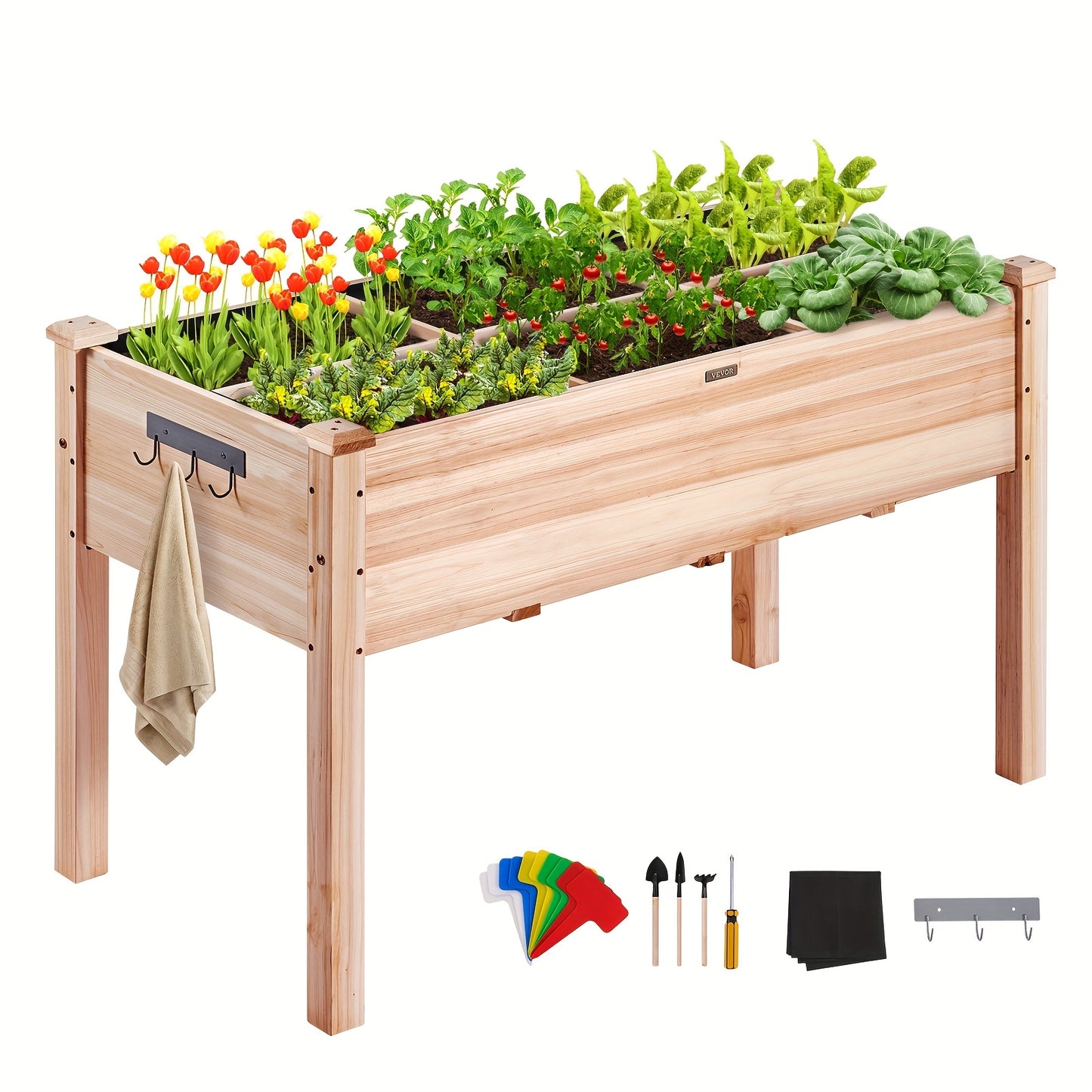 Hoogtebed Tuinieren – Verhoogd Tuinbed – Houten Plantenbak – Moestuinbak – Plantenbak Buiten – Cederhout Natuurlijk Afwerking – 120x58x76 cm Ergonomisch Design
