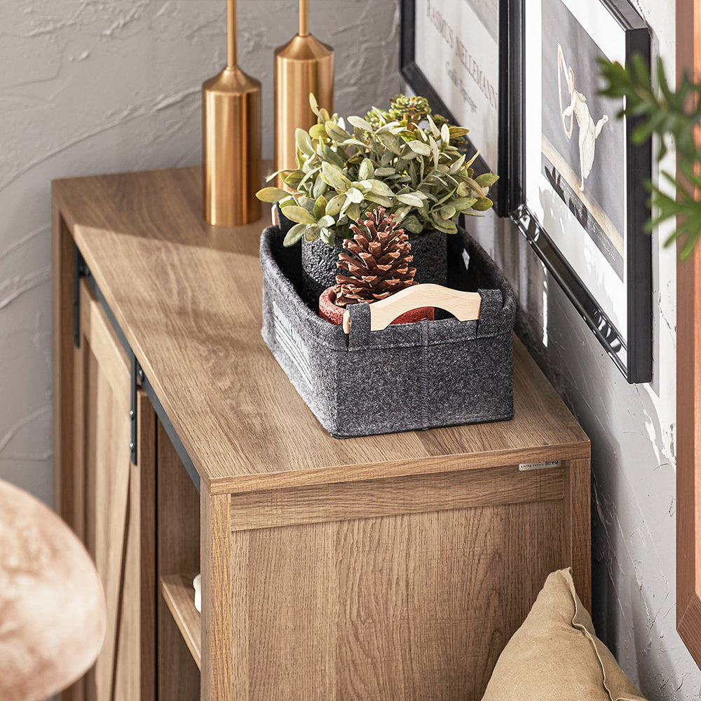 Schuifdeur Kast – Dressoir – Schoenenkast – Opbergkast – Kast Met Schuifdeur – Industrieel Design – Ruimtebesparend – 80x35x92 cm – Metaal En MDF