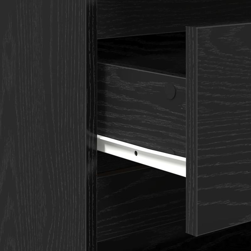 Sideboard 2pcs black 70 x 41 x 75cm wood material Practical, simple design, Entryway Cabinet, Dining Room Sideboard, Sleek Sideboard, Contemporary Storage, Sturdy Sideboard, Durable Wood, Compact Sideboard, Practical Storage