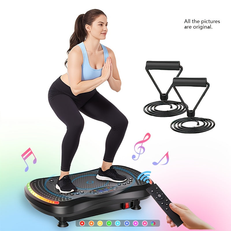 Trilplaat – Vibratieplaat – Vibrerende Fitnessplaat – Powerplate – Fitnessplatform – 7 Lichteffecten – Duurzaam ABS Materiaal