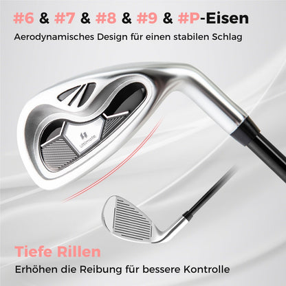 Complete Dames Golfset – Golfclubs Set – Golfset Dames – Rechtshandig Golfset – 9/11 Delig – Inclusief Regenhoes – Lichtgewicht Graphiet Stelen – Volledige Set Met Tas