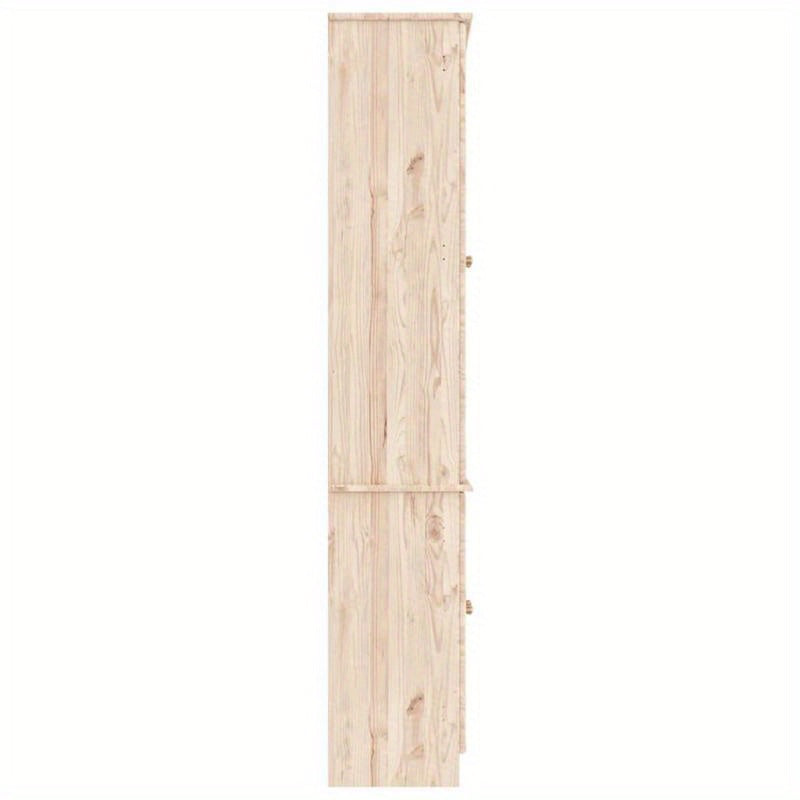 Vitrinekast – Vitrinekastje – Glaskast – Displaykast – Toonbankkast – Massief Dennenhout – Warme Bruine Kleur – 186,5x77x35 cm Compact Ontwerp
