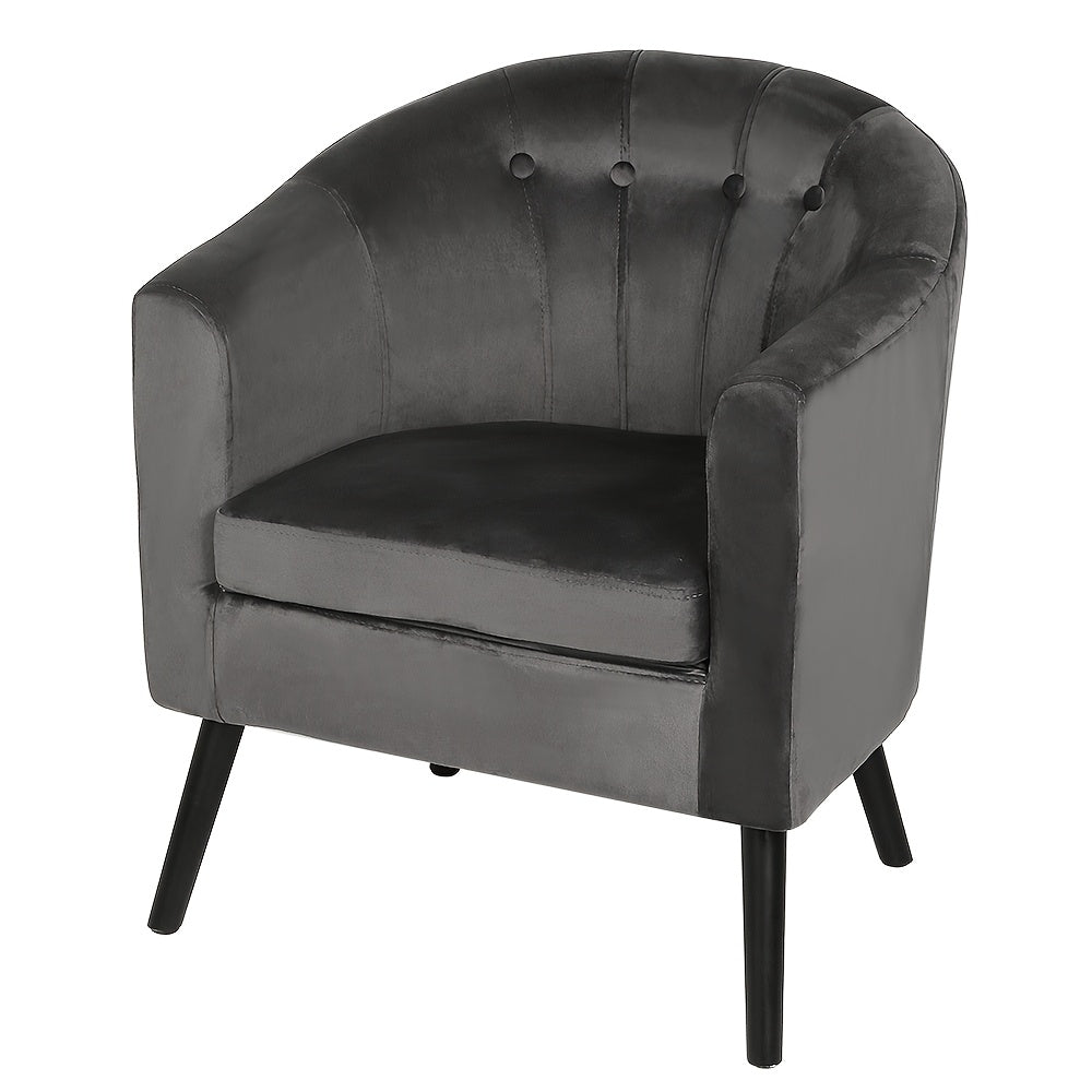 Fauteuil – Accentstoel – Lounge Stoel – Leunstoel – Zetel – Velvet Bekleding – Massief Beukenhouten Poten – Compact 64x60x70 cm