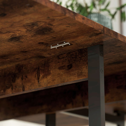 Inklapbare Eettafel – Opklapbare Tafel – Uitklapbare Eettafel – Opvouwbare Eettafel – Vouwtafel – Voor 2-4 Personen – Met 2 Open Planken – Compact en Mobiel – Rustiek Bruin 133,4x80x75 cm