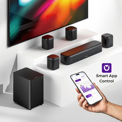 Soundbar – Home Theater Speaker – Surround Geluid – Draadloze Speaker – Multimedia Audio – 7.1 Kanaals – 330W Piekvermogen – App Besturing