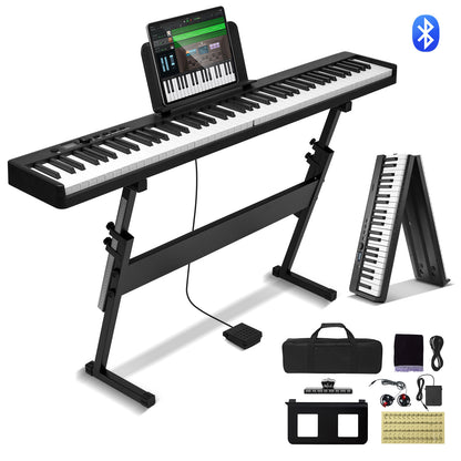 88 Toets Vouwbaar Keyboard – Draagbaar Piano Keyboard – MIDI Keyboard – Elektronische Piano – Opvouwbaar Keyboard – Bluetooth 5.0 Connectivity – Verstelbare Standaard
