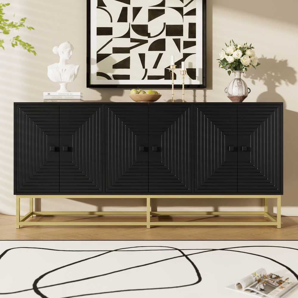 Modern Large Storage Cabinet with 3 Double Doors - -Standing Matte Cabinet Suitable for Living Room, Dining Room & Office - Spacious, Modern Furniture