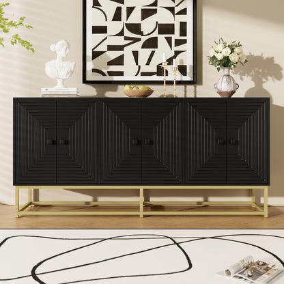 Modern Large Storage Cabinet with 3 Double Doors - -Standing Matte Cabinet Suitable for Living Room, Dining Room & Office - Spacious, Modern Furniture