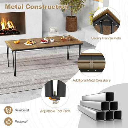 Tuinmeubel Tafel – Eettafel Tuinset Tuintafel Houten Tafel – Acaciahout – Parasolhouder – 200 cm – 8 Personen