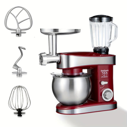 Keukenmachine – Keukenrobot – Foodprocessor – Keukenmixer – Keukenhulp – 6,3L RVS Mengkom – 6 Snelheden met Pulsefunctie – Rood