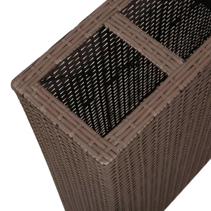 Tuinbak – Verhoogde Plantenbak – Bloembak – Kruidenbak – Balkonbak – Bruin Poly Rattan – Weerbestendig – Duurzaam Composite Material