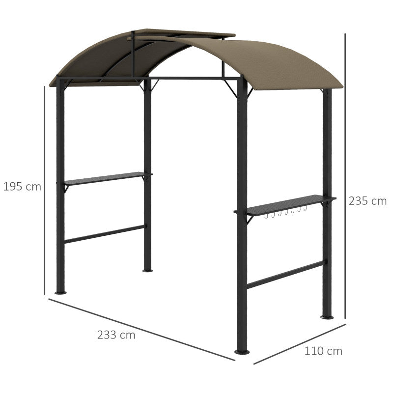 BBQ Overkapping – Barbecue Tent – Grill Schuilplaats – Buitenkeuken Overkapping – Grill Shelter – Zwaar Stalen Frame – Verstelbaar Polyester Dak 1-2,3 m – Khaki Groen