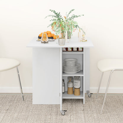 Compact Make-up Tafel – Kaptafel – Make-up Bureau – Schminktafel – Make-up Spiegel – Wit – LED-Verlichting – Opvouwbaar Tafelblad
