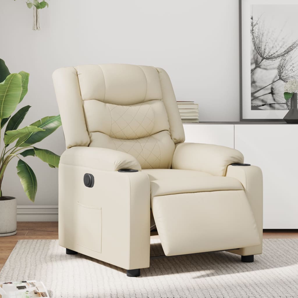 Elektrisch Verstelbare Relaxstoel – Fauteuil – Relaxfauteuil – Elektrische Lounge Stoel – Gezellige Zitstoel – Kunstleer Bekleding – Verstelbaar Tot 135 Graden
