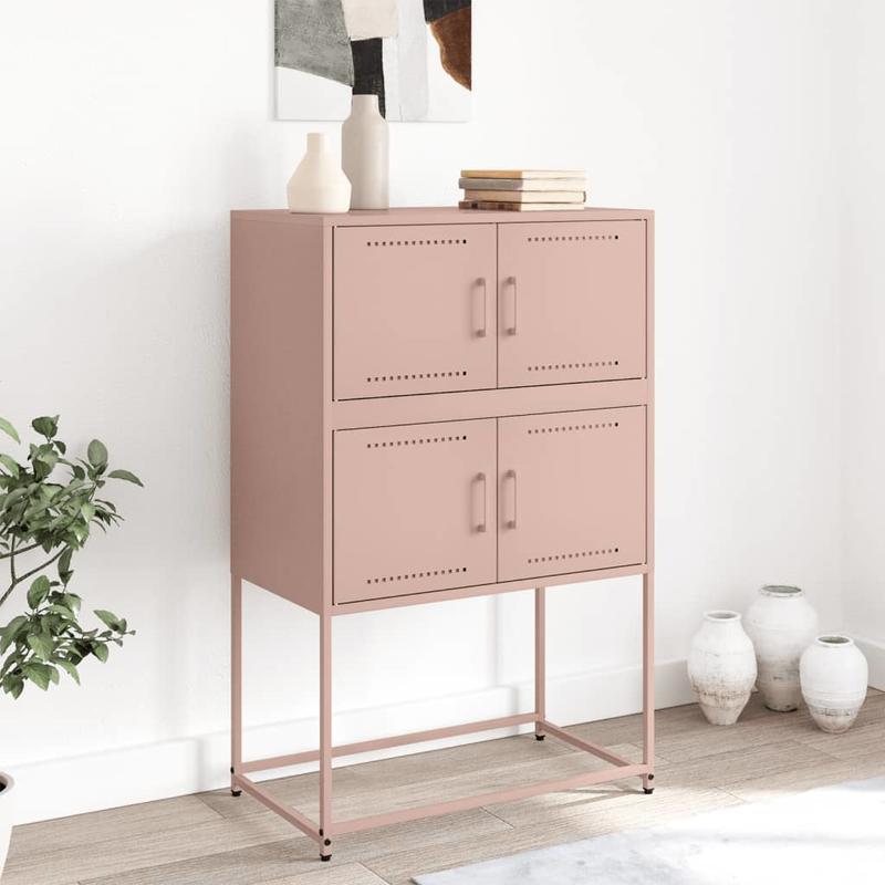 Sideboard 68.5x38.5x107cm steel pink Practical and removable