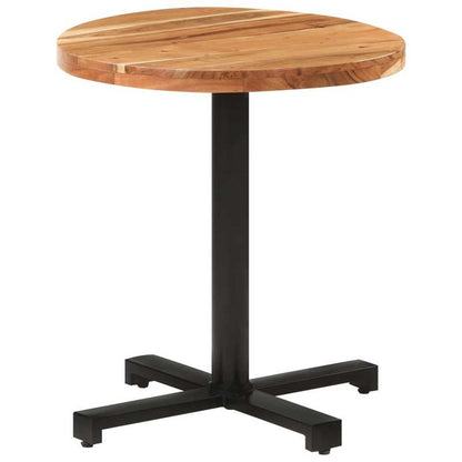Solid Acacia Wood Modern Round Dining Table - Extra Large 70x75cm (27.5"x29.5") Indoor/Outdoor Bistro-Style Table with Sturdy Legs, Durable & Easy-Clean Surface, Natural Wood Grain for Kitchen, Cafe, Restaurant, Home - Versat