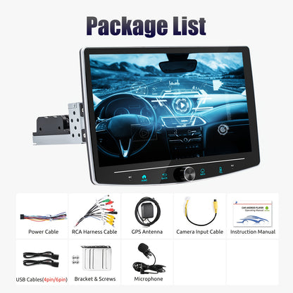 10,1 Inch Android Auto Radio – Autoradio – Car Stereo – Multimedia Speler – Auto Audio Systeem – Draaibaar HD IPS Touchscreen – Android 14 + 4GB RAM 64GB Opslag