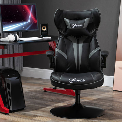 Gamingstoel – Gamestoel – Gaming Chair – Game Stoel – Bureaustoel – Ergonomisch Design – Verstelbare Hoogte 67x70x106-112 cm – Staal & Kunstleer Zwart/Grijs
