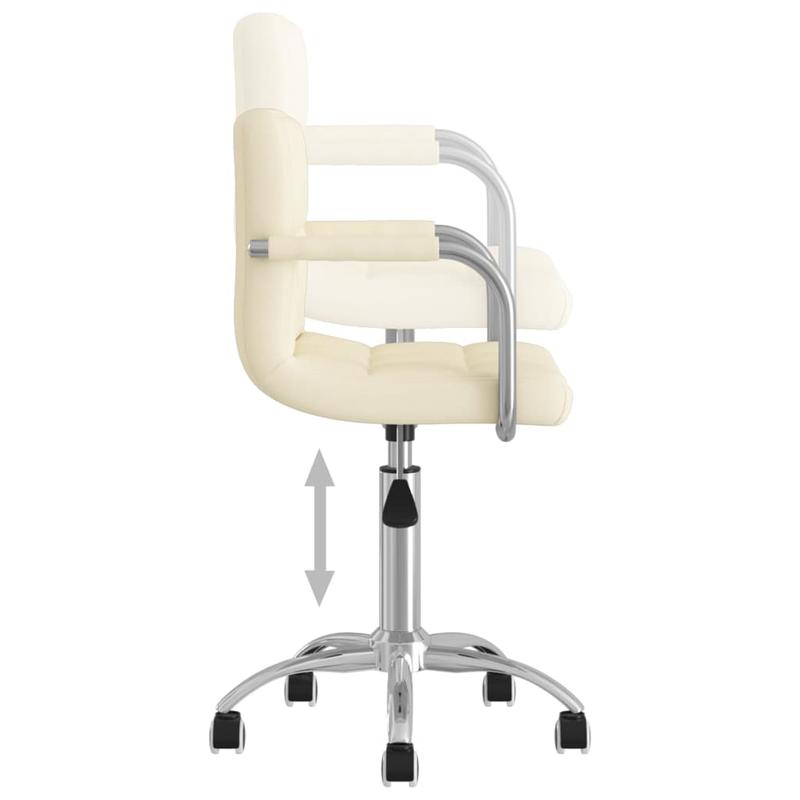 Swivel Office Chair in Cream Fabric – Stylish Design with 360° Rotation, Easy to Move with Wheels – Perfect for Home, Office, Bar, or Dining Room Use