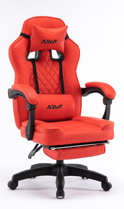 Gamestoel – Gaming Stoel – Game Stoel – Gaming Chair – Bureaustoel – Ergonomisch Design – Verstelbare Hoogte & Lendensteun – Rood