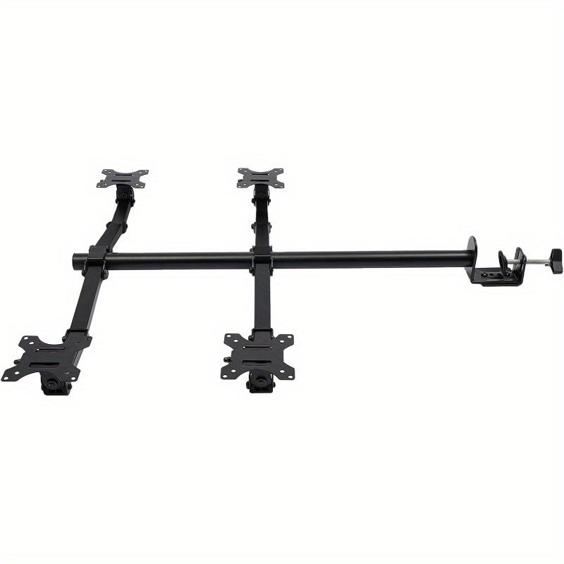 Monitorarm – Monitorbeugel – Monitorstandaard – Monitorhouder – Multi-screen Mount – Voor 4 Schermen 10-27 Inch – Verstelbaar 0-40 cm Hoogte – Robuust Koudgewalst Staal Zwart