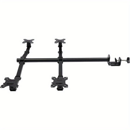 Monitorarm – Monitorbeugel – Monitorstandaard – Monitorhouder – Multi-screen Mount – Voor 4 Schermen 10-27 Inch – Verstelbaar 0-40 cm Hoogte – Robuust Koudgewalst Staal Zwart
