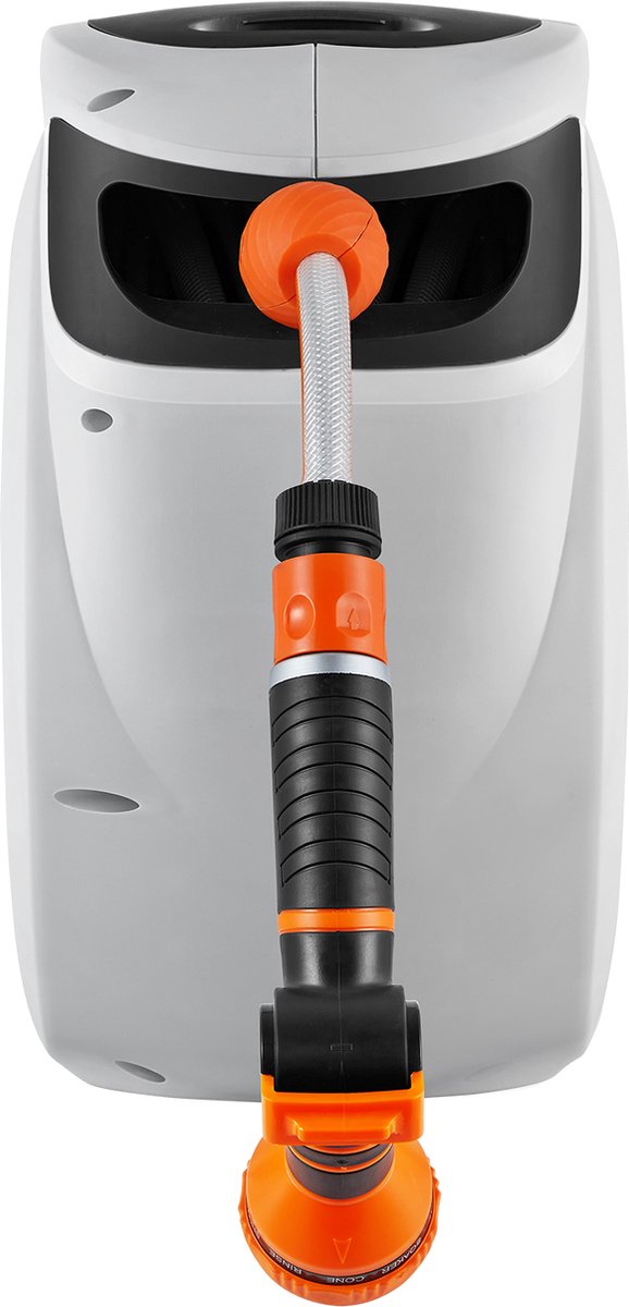 Wandgemonteerde Intrekbare Slanghaspel - 35m x 12mm - Automatisch Oprolsysteem - 180° Draaibare Beugel - 9 Patronen Spuitmond, Geschikt voor Tuinen - Auto's en Huisdieren