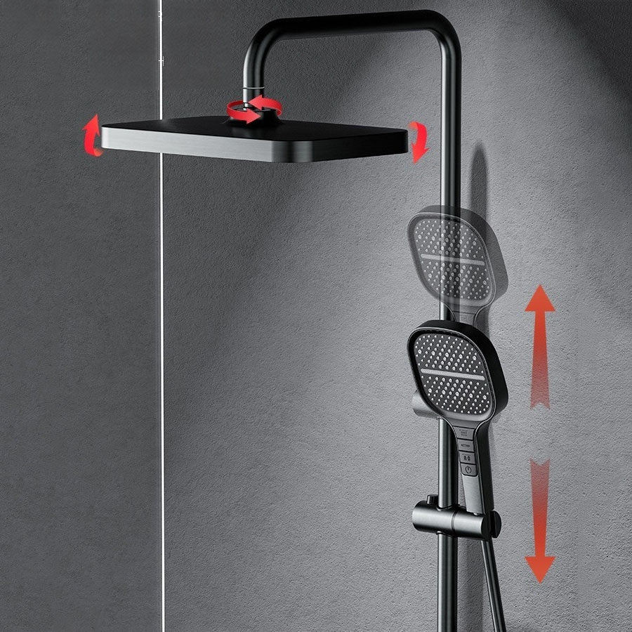 Slimme Douche Systemen – Digitale Douchekraan – Regen Douchekop – Waterval Kraan – Wandgemonteerd Bad Set – 5 Snelheden & Temperatuur Instelbaar – Real-Time Display (Gun Grijs)