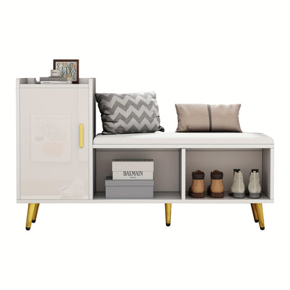 Dressoir – Ladekast – Opbergkast – Dichte Kast – Buffetkast – Wit – MDF – 140 cm Breed – 4 Deuren en 2 Open Vakken