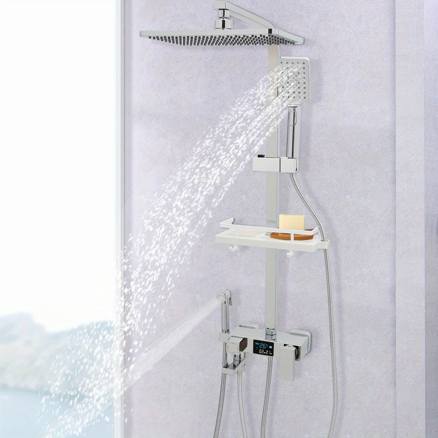 Handdouche – Douchekop – Regendouche – Doucheset – Spraygun – Verstelbare Hoofd- en Handdouche – Hoogwaardig Roestvrij Staal – Waterbesparend & Eenvoudig Schoonmaken
