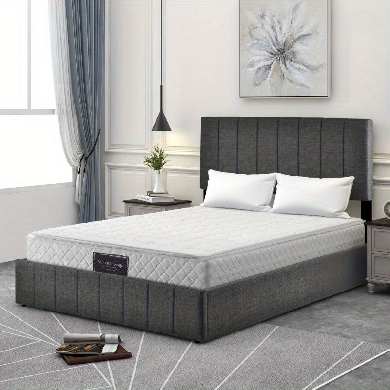 Opbergbed – Opbergboxspring – Gestoffeerd Bed – Tweepersoonsbed – Platformbed – Hydraulisch Systeem – Verstelbaar Hoofdeinde – Metalen Frame – Inclusief Matras – Ruimtebesparend