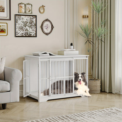 Hondenbench – Hondenkooi – Hondenhok – Bench – Hondenbox – Modern Design – 2 Schuifdeuren Met Slot – 65x110x81 cm – Geschikt Voor Grote Honden Tot 100 kg