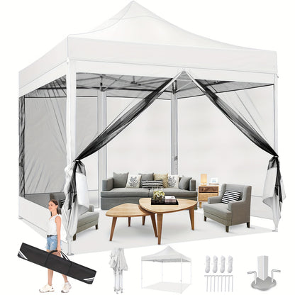 Partytent 3x3 Meter – Vouwtent – Tuinkamer – Buitenluifel – Muggennet Tent – Met Muskietennet – Stevig Stalen Frame – Waterafstotende Oxford Stof – Inklapbaar Met Draagtas